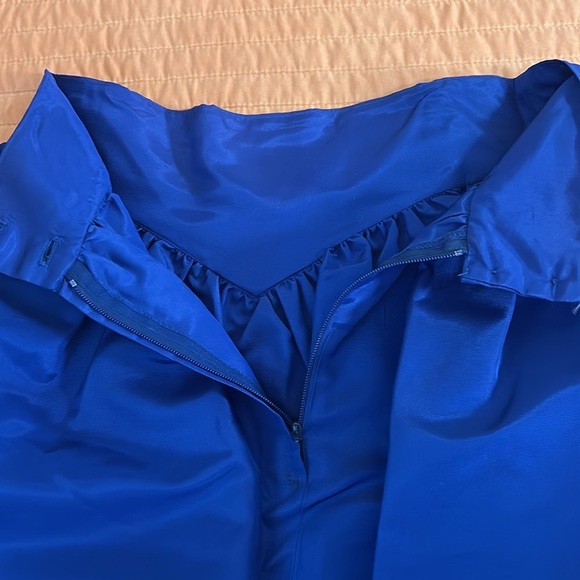 Vintage 80s Gunne Sax Blue Midi A-Line Pleated Taffeta Skirt size 7 or small - Picture 7 of 14
